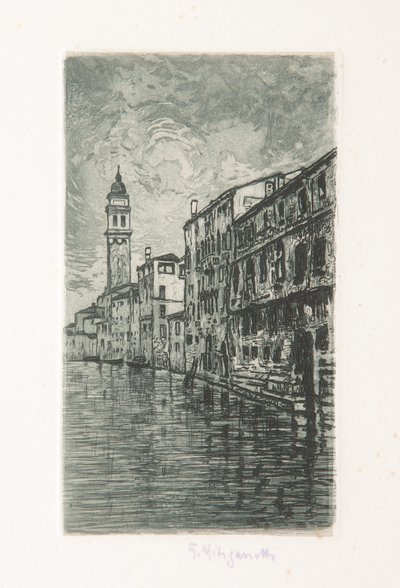 Venedik (beyaz kağıt üzerine gravür ve aquatint) by Giuseppe Miti Zanetti