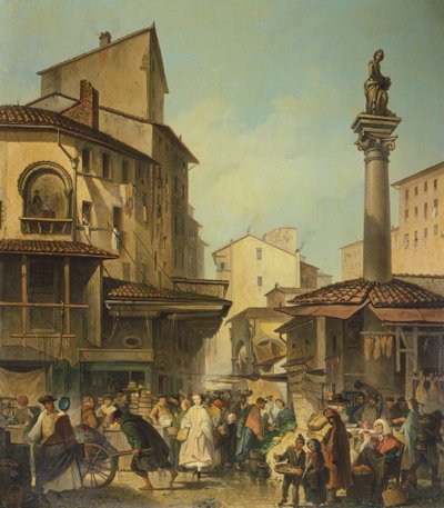 Floransa'daki Pazar, Giuseppe Moricci (1806-1880), İtalya by Giuseppe Moricci