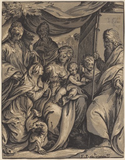 Azizler ile Bakire ve Çocuk by Giuseppe Nicolo Vicentino, after Camillo Boccaccino