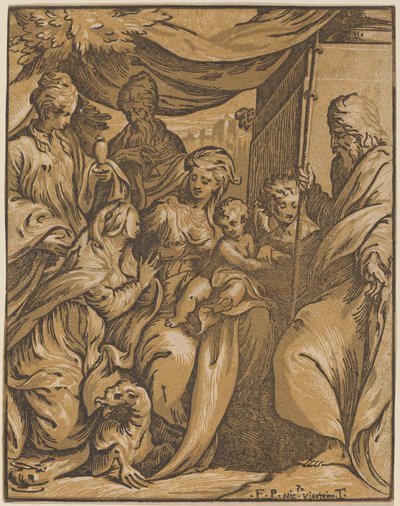 Azizler ile Bakire ve Çocuk by Giuseppe Nicolo Vicentino, after Camillo Boccaccino