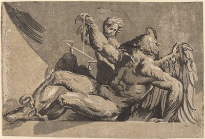 Satürn by Giuseppe Nicolo Vicentino, after Giovanni Antonio Pordenone