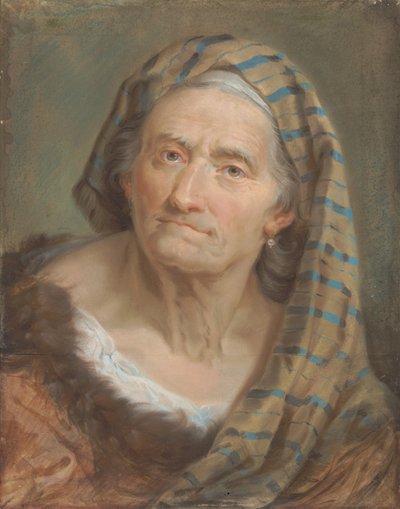 Çizgili Şallı Yaşlı Bir Kadın by Giuseppe Nogari
