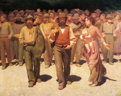 Dördüncü Devlet, Giuseppe Pellizza da Volpedo, detay by Giuseppe Pellizza da Volpedo