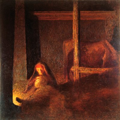 Ahırdaki yaşlı kadın by Giuseppe Pellizza da Volpedo