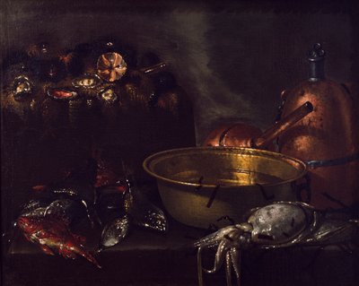 Balıklı Natürmort (tuval üzerine yağlı boya) by Giuseppe Recco