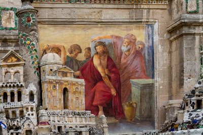 Haç İstasyonları, 16. ve 19. yüzyıllardan kalma mayolika çinilerinden oluşan calvary by Giuseppe Renato Greco