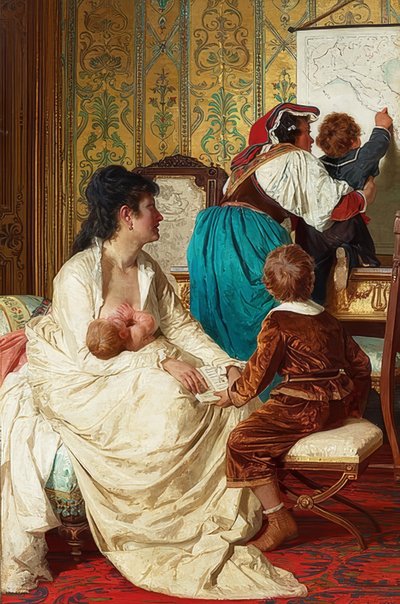 İyi bir annenin sevinçleri (Le gioie della buona mamma). 1877 by Giuseppe Sciuti