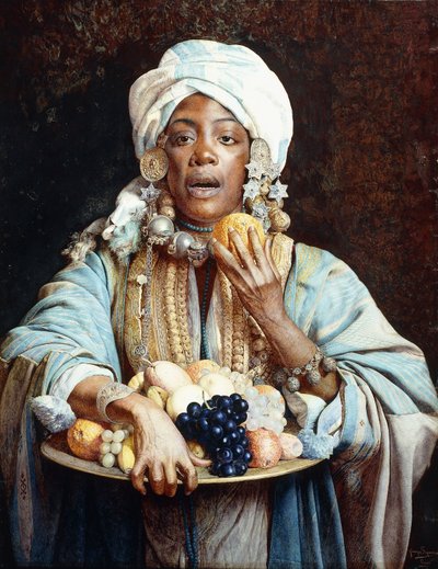 Kuzey Afrikalı Bir Meyve Satıcısı by Giuseppe Signorini