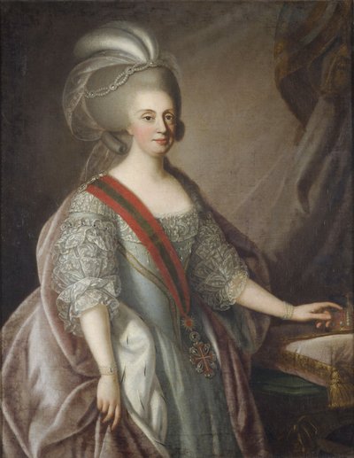 Portekiz Kraliçesi I. Marie, Dindar (veya Deli) olarak anılır - Portekiz Kraliçesi I. Maria (1734-1816), Troni, Giuseppe (1739-1810) tarafından. tuval üzerine yağlıboya by Giuseppe Troni