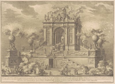 1767 Chinea için Prima Macchina: Farnese Herkül ile Bir Zafer Takı, 1767. by Giuseppe Vasi