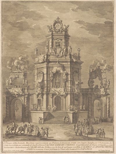 1776 Çini için Seconda Macchina: Piyango Çekilişi için Sundurmalı Bir Saray by Giuseppe Vasi, after Giuseppe Palazzi
