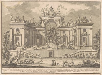 1766 Chinea için Prima Macchina: Orpheus Sarayı by Giuseppe Vasi, after Giuseppe Palazzi, after Paolo Posi