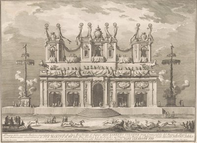 1765 Çini için Seconda Macchina: Cockaigne Direkleri ile Süslenmiş Bir Bina by Giuseppe Vasi, after Giuseppe Palazzi, after Paolo Posi
