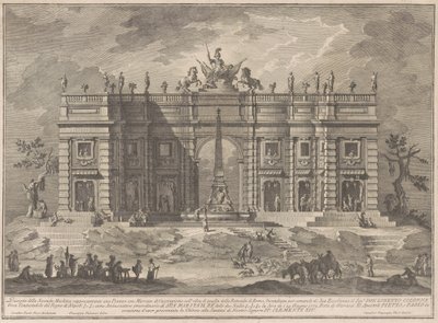 1772 Chinea için Seconda Macchina: Oyun Pazarı ve Pantheon Çeşmesi ile Bir Meydan by Giuseppe Vasi, after Giuseppe Palazzi, after Paolo Posi