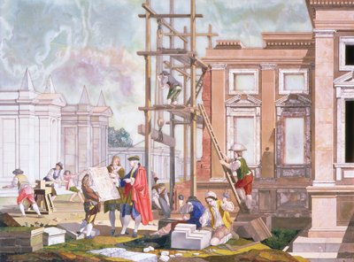 Mimari, Güzel Sanatları gösteren dört seriden, c.1780 by Giuseppe Zocchi