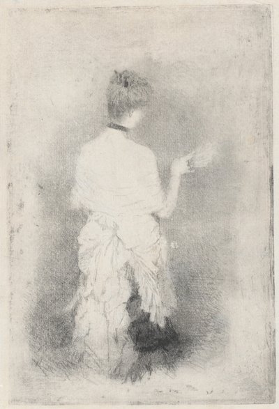 Arkadan Görülen Zarif Genç Kadın by Giuseppe de Nittis