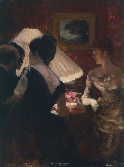 abajurun etrafında by Giuseppe or Joseph de Nittis