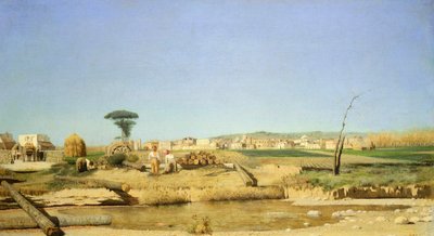 Napoli yakınlarındaki çiftlik evi by Giuseppe or Joseph de Nittis