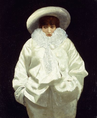 Sarah Bernhardt Pierrot olarak, by Giuseppe or Joseph de Nittis