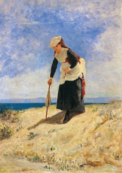 Kumdaki Kadın, 1875 dolayları, Giuseppe de Nittis (1846-1884), tuval üzerine yağlı boya, 35x26 cm by Giuseppe or Joseph de Nittis