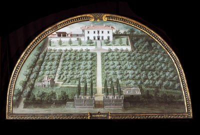 Floransa, İtalya (Tempera) yakınlarındaki Villa di Marignolle manzarası by Giusto Utens