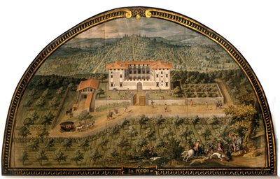 Villa "" La Peggio "" Giusto Utens (16. yüzyıl) tarafından. Top oynayan erkekler. Floransa Müzesi olduğu gibi. Floransa. by Giusto Utens