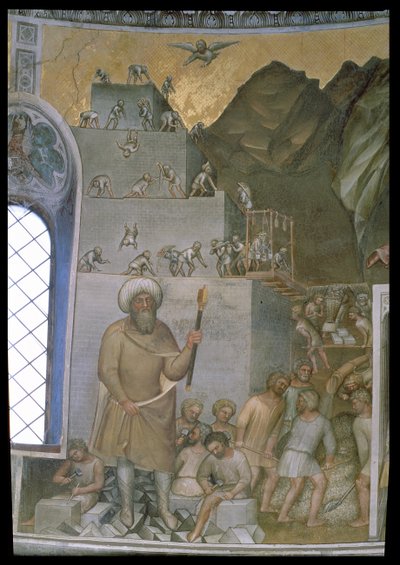Babil Kulesi İnşaatı, 1360-70 by Giusto di Giovanni de Menabuoi