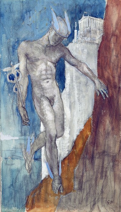 Hermes Azalan (kalem ve wc) by Glyn Warren Philpot