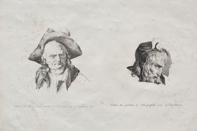 Litografik denemelerin toplanması: İki kafa by Godefroy Engelmann