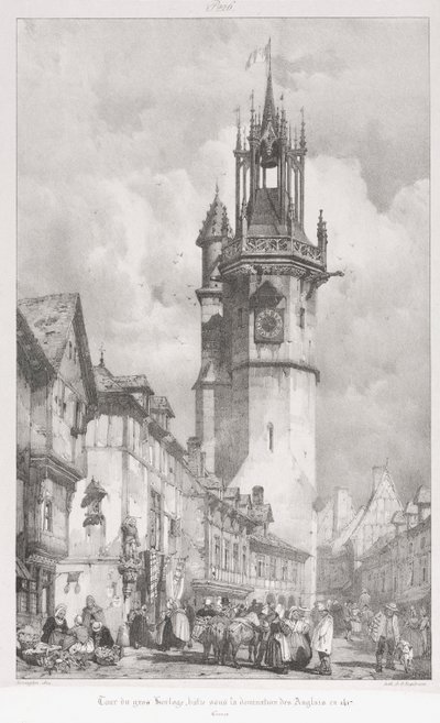 Antik Fransa, Normandiya'da Pitoresk ve Romantik Yolculuklar: Tour du Gros-Horlage, Évreux by Godefroy Engelmann