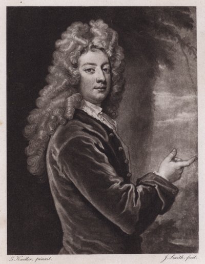 William Congreve, İngiliz oyun yazarı (gravür) by Godfrey (after) Kneller