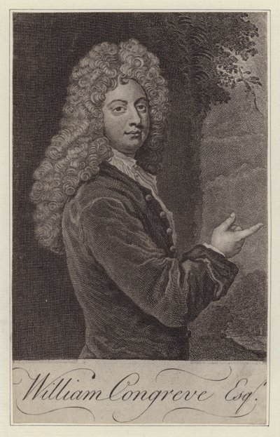 William Congreve, İngiliz oyun yazarı (gravür) by Godfrey (after) Kneller