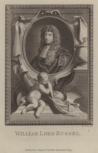 William Russell, Lord Russell, İngiliz politikacı (gravür) by Godfrey (after) Kneller