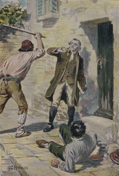 John Lombe attacked by Italians while on a visit to Italy to investigate spinning machines  by Godfrey C. Hindley