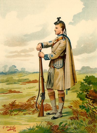 Londra İskoç - Gönüllüler, 1890. by Godfrey Douglas Giles