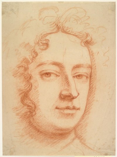 Doğrudan izleyiciye bakan bir adamın yüzü, muhtemelen bir otoportre by Godfrey Kneller