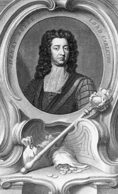 Henry Boyle, Lord Carleton, Jacobus Houbraken tarafından oyulmuş, 1740 by Godfrey Kneller