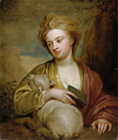 Geleneksel olarak Catherine Voss olarak tanımlanan St. Agnes Olarak Bir Kadın Portresi, c.1705-10 (tuval üzerine yağlı boya) by Godfrey Kneller