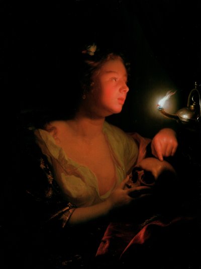 Mecdelli Meryem Kederli (meşe panel üzerinde yağ) by Godfried Schalcken