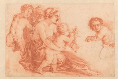 Birkaç çocuklu kadın Sanat kitabı veya Caspar Netscher'in Çalışma albümü (dizi adı) by Godfried Schalcken