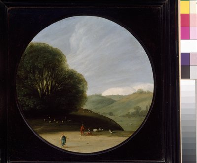 Pastoral Figürlü Peyzaj, c. 1615 - 1638 (bakır üzerine yağ) by Goffredo Wals
