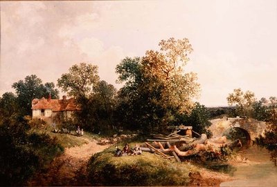Bir Akışın Yanındaki Çocuklar by Gordon Arthur Meadows