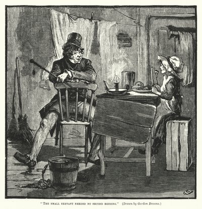 Küçük hizmetçinin ikinci bir teklife ihtiyacı yoktu (gravür) by Gordon Frederick (after) Browne