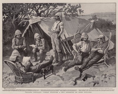 Talana Cottage, Tommy, Boer Memurları tarafından terk edilmiş bir kulübede yaşıyor by Gordon Frederick Browne