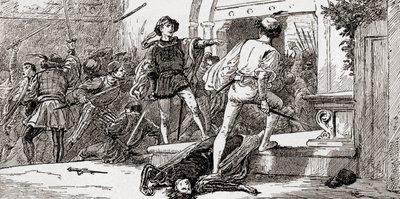 Tybalt, Romeo tarafından öldürüldü, William Shakespeares Romeo ve Juliet
