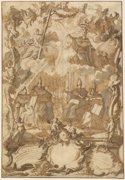 Kilise Doktorlarıyla Bir Tez Tasarımı by Gottfried Eichler the Younger