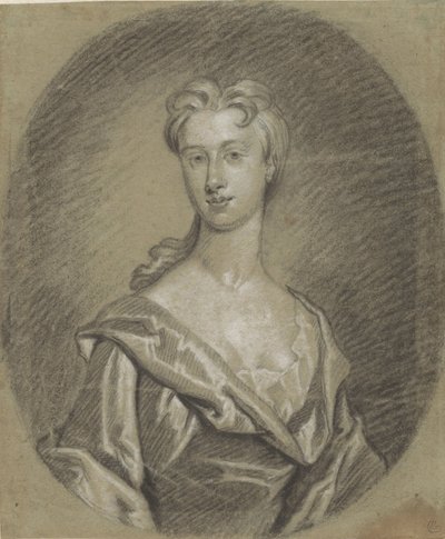 Kadın portresi, büstü, oval by Gottfried Kneller