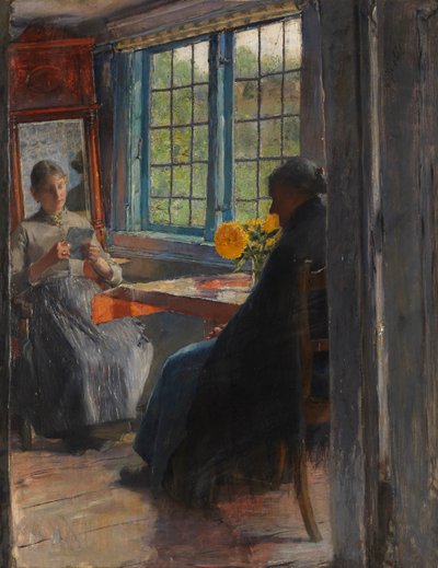 Bahçe penceresindeki kadınlar, c. 1890. by Gotthardt Kuehl