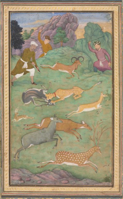 Antilop ve geyik avı by Govardhan