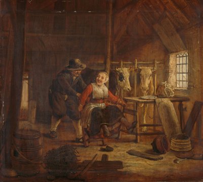 Bir İnek Ahırında Flört by Govert Dircksz. Camphuysen